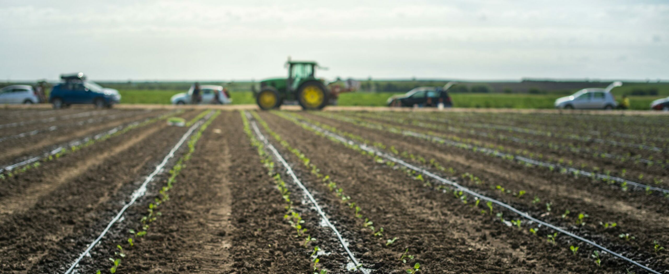 campo bien cuidado con maquinaria agrícola y tractor en la granja de Clemente Colom aplicando agricultura duradera en Baix Maestrat